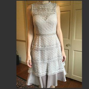 Light Mauve Vintage-feel Crochet Dress